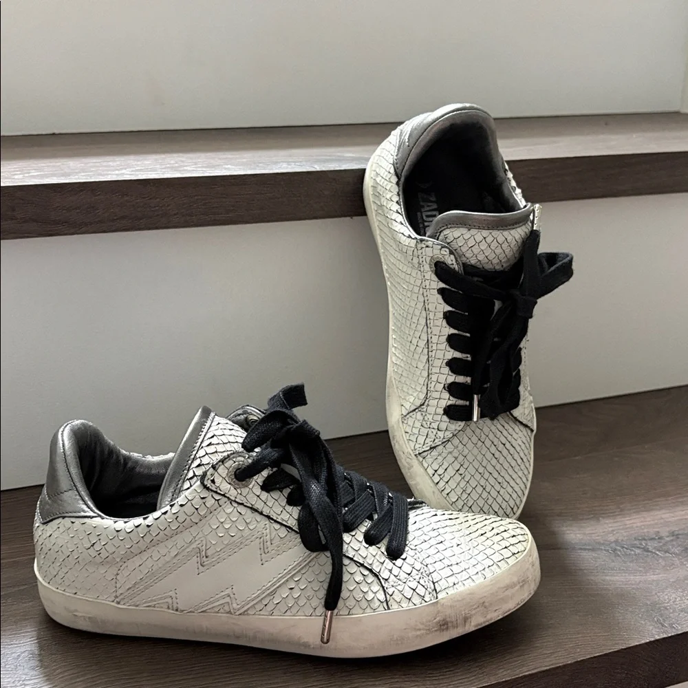 Zadig & Voltaire Neo Keith Flash Low Top Sneakers -Size 37 like new 100% leather